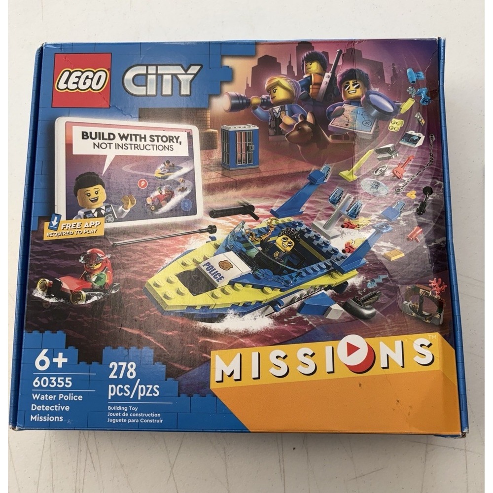 LEGO City 60355 Water Police Detective Missions, New In Box, Retired Set Bx Dmg